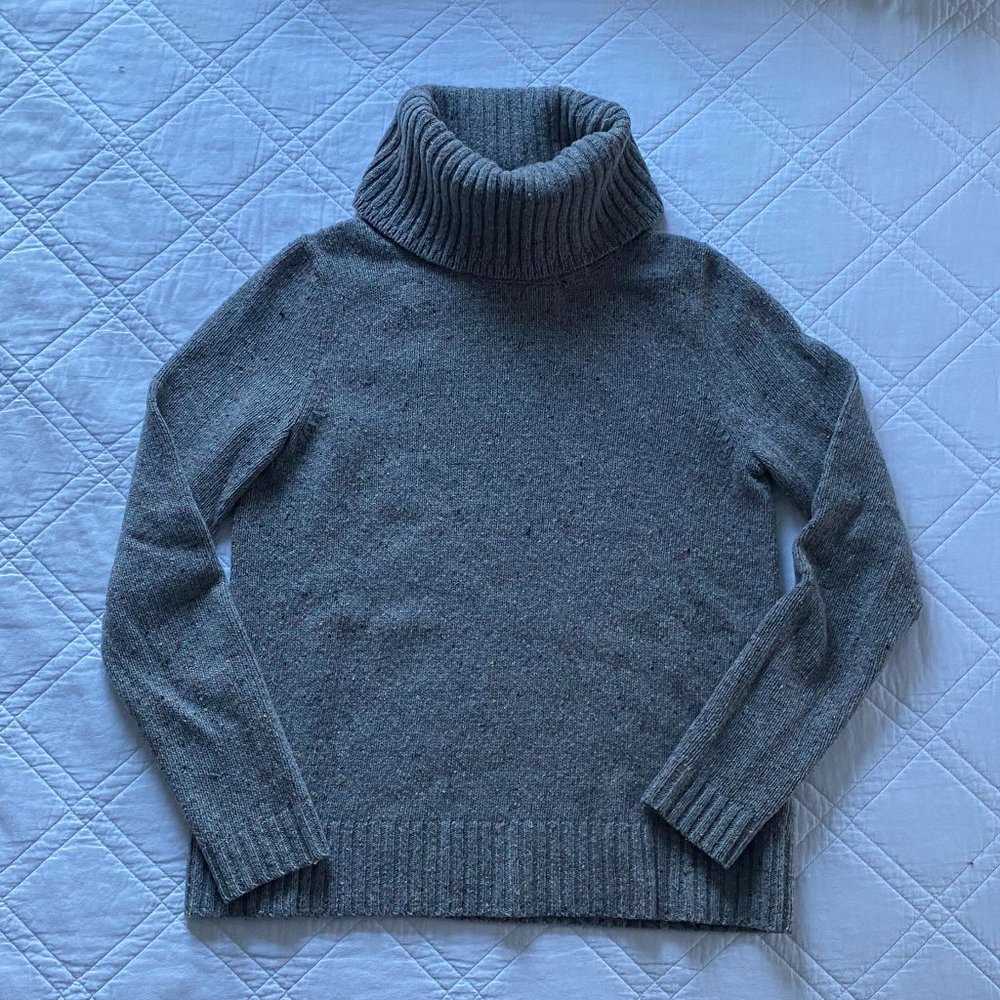 J.Crew Factory Grey Donegal Turtleneck Sweater